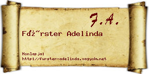 Fürster Adelinda névjegykártya